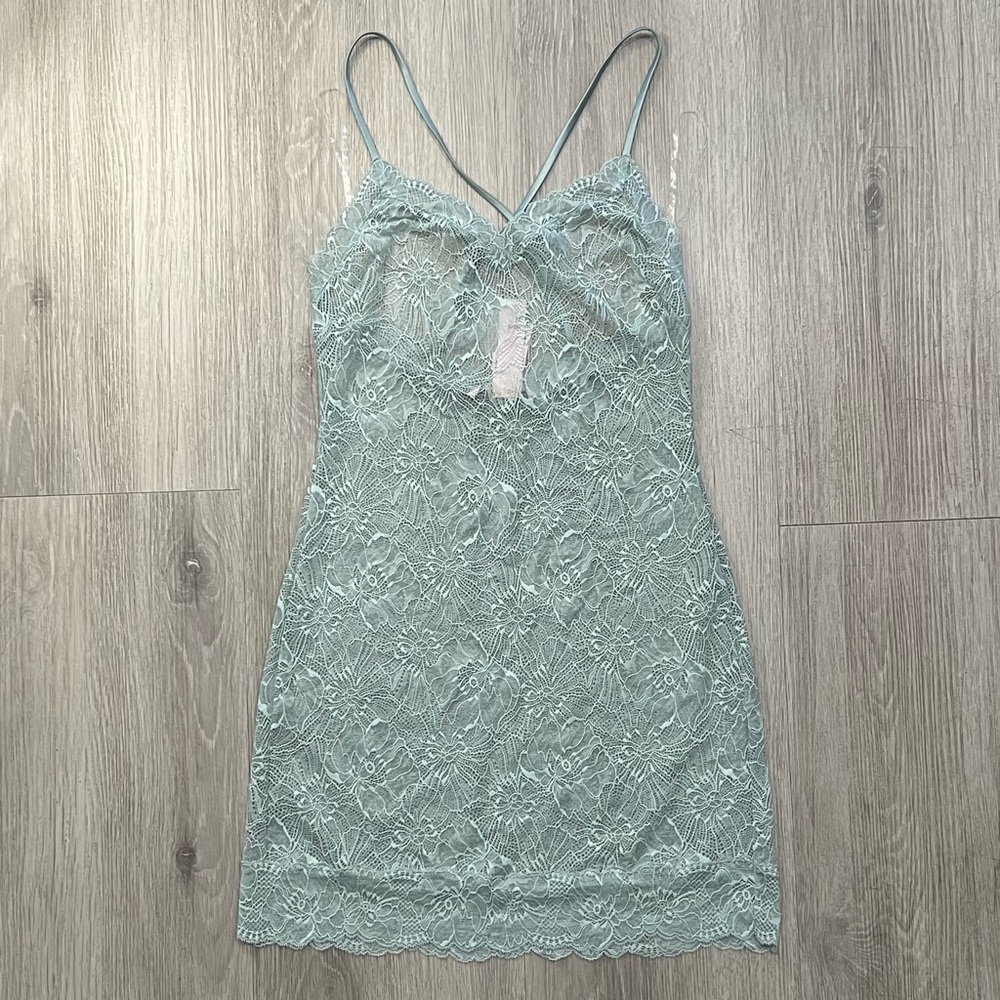 Victoria's Secret Lace Slip Dress in Light Mint